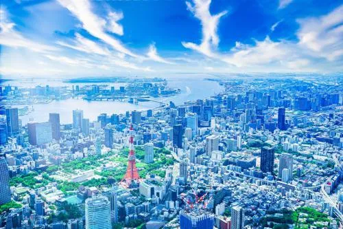 港区の再開発エリアを俯瞰するイメージ